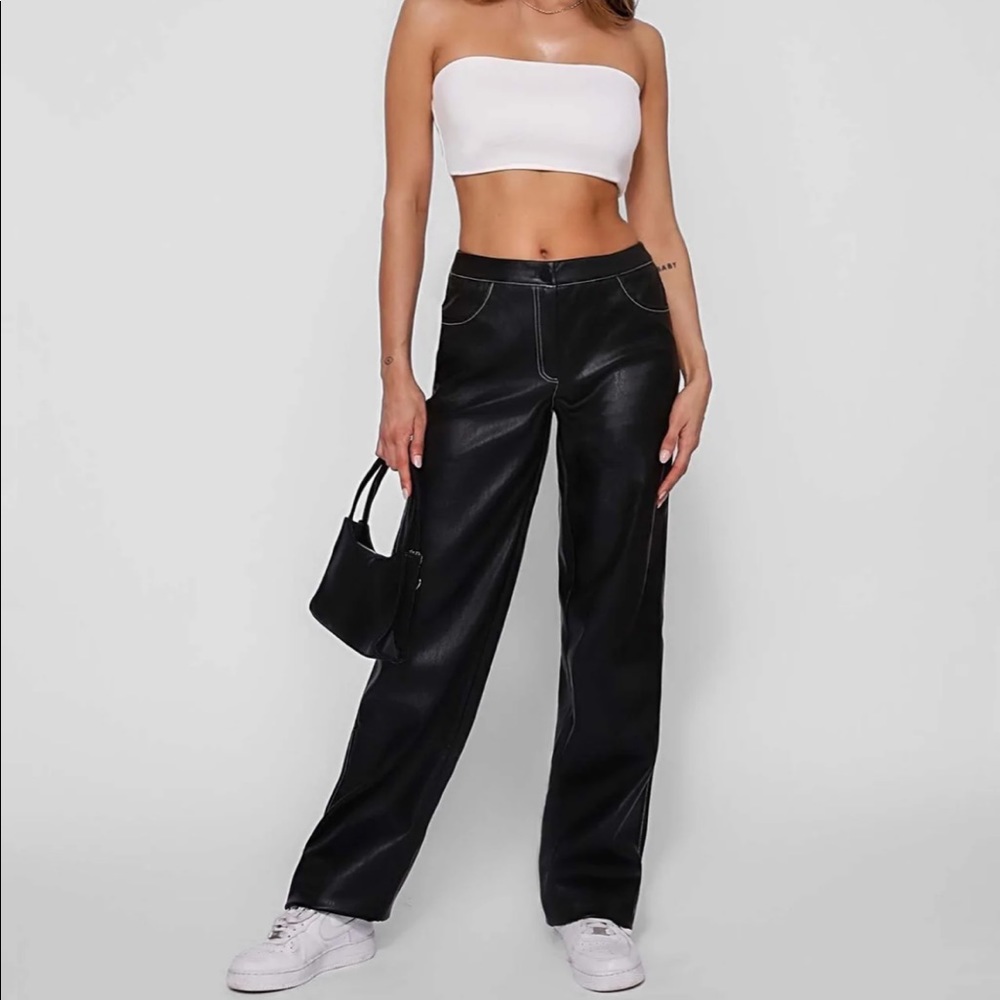 Black leather pant